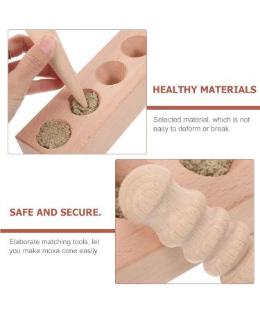 Solustre Wooden Aita Cone Maker Set - DIY Moxa Massage Tool for Home Use - Beech Wood Massage Column - Buy Online on GoSupps.com