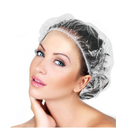 30pcs Disposable Shower Caps - Multi-Purpose Thickening Elastic Bath Cap Plastic Waterproof Clear Shower Cap Bath Shower Caps Women Spa,Men Hair Caps,Home Use,Hotel and Hair Salon, Portable Travel.(Size 46CM) Medium 30PCS