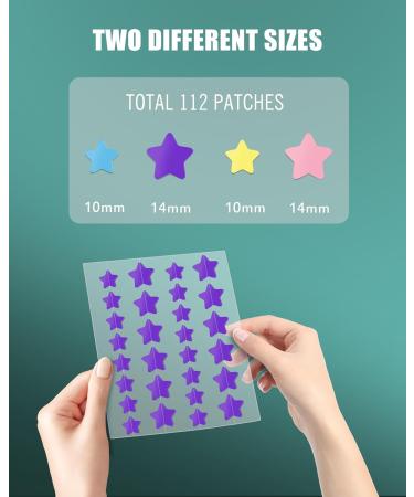 Buy Star Acne Patches - 112 Hydrocolloid Pimple Dots in Cute Colors | Effective Face Zit Stickers - 28 Count (Pack of 4 - Buy Online on GoSupps.com