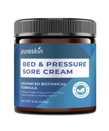 pureskin Bed Sore Cream Fast-Healing: Pressure Sore Treatment for Elderly Bedridden & Wheelchair Users Natural Soothing Formula for Sensitive Skin Large 5 oz Size