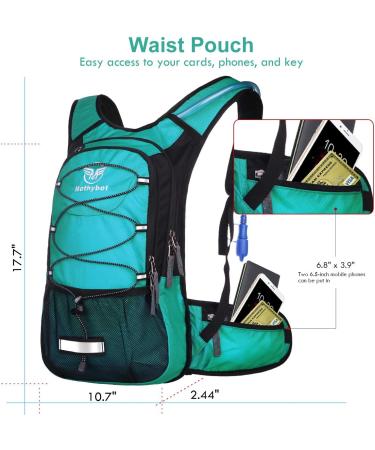 Mothybot Hydration Pack  Insulated Hydration Backpack with 2L BPA Free Water Bladder and Storage  Hiking Backpack for Men  Women  Kids for Running  Cycling  Camping - Keep Liquid Cool up to 5 Hours Emerald - Buy Online on GoSupps.com
