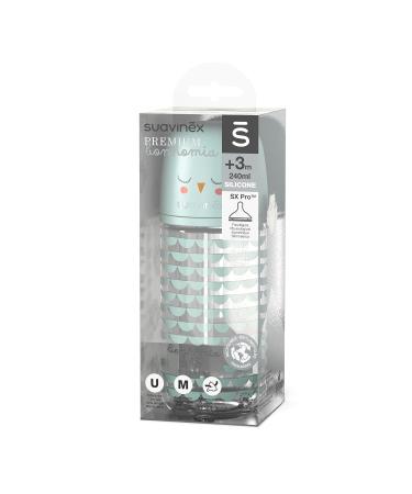 Buy Suavinex Baby Bottles - 2 Glass Bottles 240ml with Silicone Sucker & Anti-Colic Valve for Babies +3 Months - Bonhomia Green | International Shipping Available - Buy Online on GoSupps.com