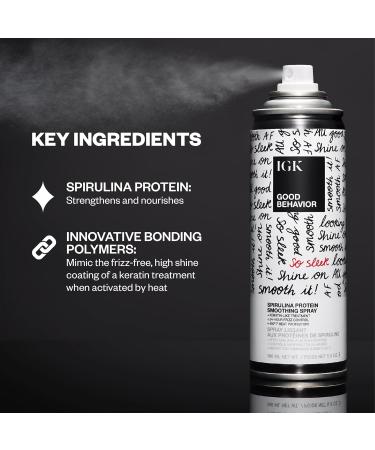 IGK GOOD BEHAVIOR Smoothing Frizz Fighters Travel Set | 4-in-1 Prep Spray + Spirulina Protein Smoothing Spray | Frizz Control + Heat Protectant | Vegan + Cruelty Free Good Behavior 2 Fl Oz + 2.4 Fl Oz (Pack of 2) - Buy Online on GoSupps.com