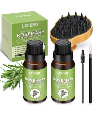 Rosemary oil hair 2 packs rosemary oil for hair rosemary oil with scalp massage brush pure rosemary Oil hair growth oil for rosemary hair growth for women men
