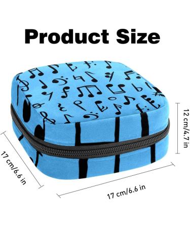 Buy Women's Music Notes Blue Binding-Up Bags | Stylish Tampon Storage with Zip Pockets - Perfect for Menstrual Needs - Buy Online on GoSupps.com