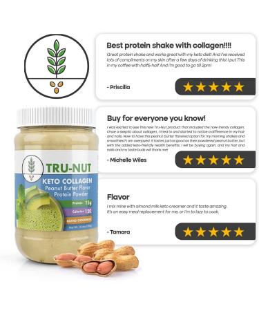 Tru-Nut Keto Collagen Protein Powder - Peanut Butter 10.6 oz (Pack of 1) - Buy Online on GoSupps.com