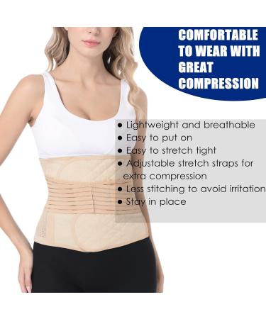 Funcy Abdominal Binder for Men & Women - Post Surgery Waist Support Belt Compression Wrap for Hernia & Tummy Tuck - Beige X-Large - Buy Online on GoSupps.com