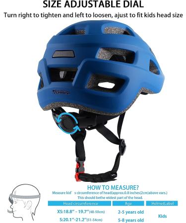 Kids Bike Helmet - Adjustable Toddler Boys & Girls Helmet, Lightweight for Ages 1-8, Navy Blue XS 48-50cm - Buy Online on GoSupps.com