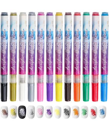 Set - 0.7mm Tip 12 Colors Quick Drying 3D Graffiti Nail Pens | Professional Doodle Nail Kit for Acrylic Nails Natural Nails Gel Nails Aezon - Buy Online on GoSupps.com