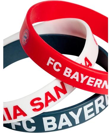 FC Bayern Munich Bracelet Set - 3 Football Fan Accessories in Red White Navy | MIA SAN MIA FCB - Buy Online on GoSupps.com