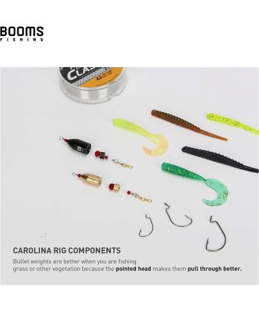 Booms Fishing CRR Carolina Ready Rigs 5pcs Kit - Bass Fishing Saltwater Brass Pre Rigged Carolina Rigs with Bullet Weights and Carolina Keeper - 4 Sizes Available (1/4oz, 1/2oz, 3/4oz, 1oz) - Black_1/2oz_5pack - Buy Online on GoSupps.com