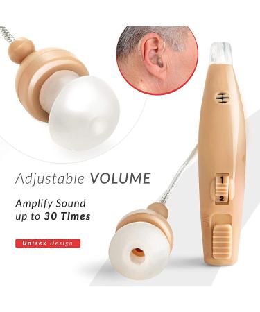 MSA 30X Sound Amplifier BTE PSAD | 30X Amplification | Recharging Station | 6 Silicone Tips & 1 Cleaning Brush | Unisex | Right/Left Ear | Pack of 1 | Nude Color w/ Kit - Buy Online on GoSupps.com