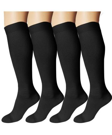 Ddobb 4 pairs compression stockings women and men support stockings compression socks support socks travel socks for flight sport running cycling l-xl black*4 - Buy Online on GoSupps.com