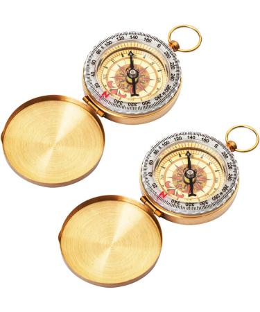 Posinly Camping Survival Compass Metal Pocket Compass Kids Compass for Hiking Camping Hunting Outdoor Military Navigation Tool 2 Pack - Buy Online on GoSupps.com