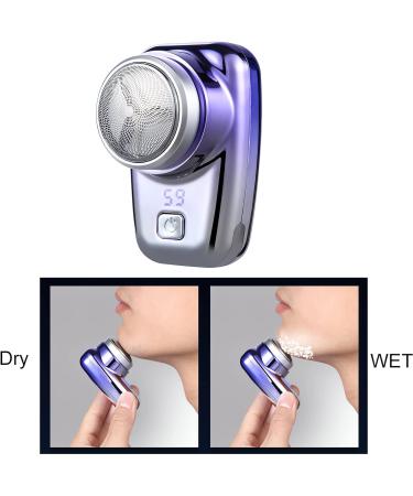 Mini Portable Electric Shaver - Wet & Dry Razor for Men | Compact Travel Shaving - Blue - Buy Online on GoSupps.com