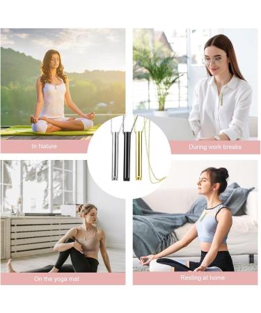 3-Piece H ki Meditation Breath Chain - Stainless Steel Mindful Breathing Necklace for Stress Relief & Relaxation - Buy Online on GoSupps.com