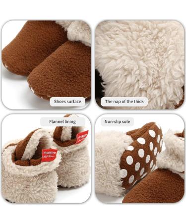 EDOTON Unisex Newborn Winter Boots - Warm Stripe Non-Slip Bootie Sock 12-18 Months (Coffee) - Buy Online on GoSupps.com