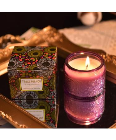 Embosse Scented Candle Glass in Jar 230G Perfume Floral Soy Wax Aroma Candle for Wedding Anniversaries Birthday Holiday Home Decor Prefect Gift for Meditation Stress Relief Mood