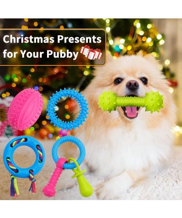 Puppy Dog Teething Toys 5pcs Puppy Chew Toy Set with Ball and Ropes Indestructible Interactive Squeaky Dog Toys Dog Chew Toys Puppy Gift for 8 Weeks Small Puppies and Medium Dogs - Buy Online on GoSupps.com