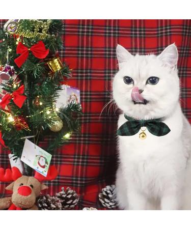 Christmas Cat Collar 2 Pack - Cute Plaid Patterns with Bell and Bow Tie | Adjustable Safety Kitten Collar 8'' to 12 - Buy Online on GoSupps.com