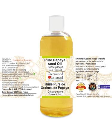Greenwood Essential Pure Papaya Seed Oil 200ml - Therapeutic Grade Cold Pressed Carica Papaya - Natural Skincare Solution - Buy Online on GoSupps.com