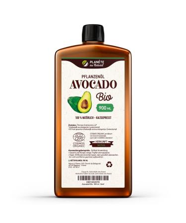 Avocado Oil Organic 900 ml - 100% Organic Pure Natural & Cold Pressed 900.00 ml (Pack of 1)