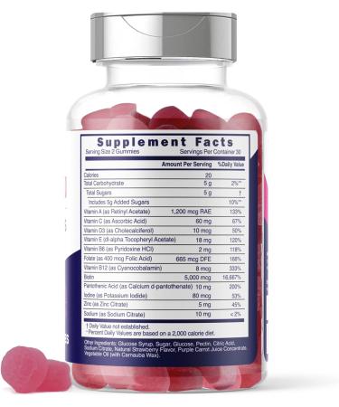 Source Biology Biotin 5000 Mcg Complex - High Potency Vegan Gummies for Hair, Skin, Nails - With Folate, Vitamins A, C, D3, B12 - Women's Premium Formula - Buy Online on GoSupps.com