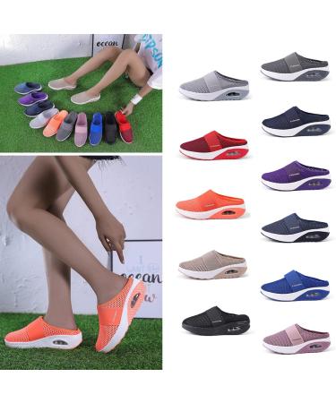 Horblux Women's Air Cushion Slip-On Walking Shoes with Arch Support - Size 6, Orange - Buy Online on GoSupps.com