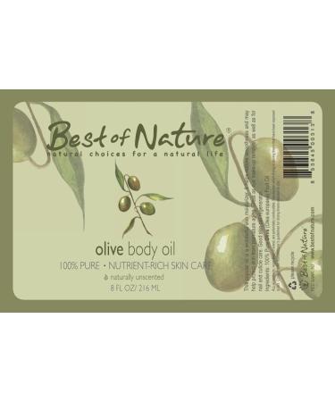 Best of Nature 100% Pure Olive Massage & Body Oil (8 oz) - Natural Skin Hydration | Non-Greasy Formula | Rich in Antioxidants - Buy Online on GoSupps.com