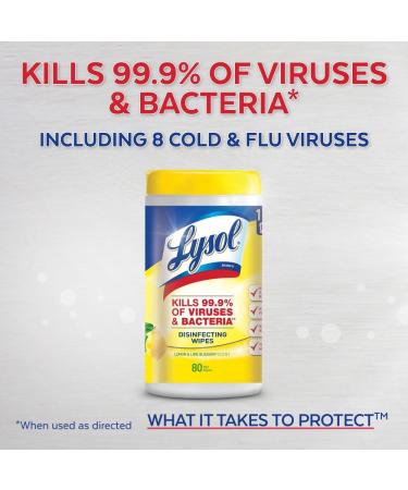 Lysol Disinfectant Wipes 80ct, Early Morning Breeze - Antibacterial Cleaning for Multi-Surface Disinfecting - Buy Online on GoSupps.com