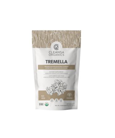Tremella Mushroom Extract Powder by Cleansa Organics- Healthy Skin & Hydration - Gluten Free Powder Extract - Performance Supplement (60 grams) - Perfect for Coffee Smoothies and Tea - Made with USDA Organic Mushrooms