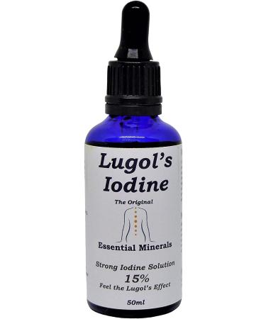50ml 15% Lugols Iodine Solution - Maximum Strength - Original and True Lugols - Glass Bottle with Glass Bulb Pipette - Provides - 50ml Provides 1000 Drops - Buy Online on GoSupps.com
