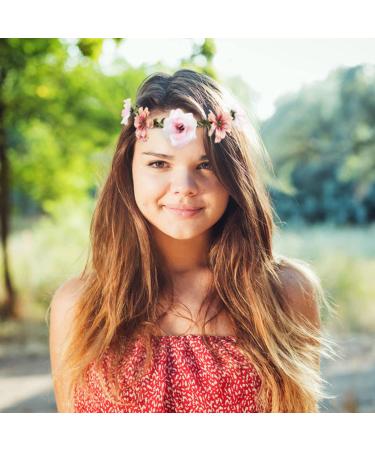 Cinaci Handmade Rose Flower Wreath Headbands - 6 Pack for Wedding Party, Women, Bridesmaids, Baby Girls and Teens - Buy Online on GoSupps.com