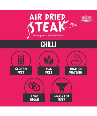 Grass Fed Beef Jerky Mild Chilli Flavour | Lean Biltong | High Protein Snack | Gluten Free | 30g Bag - The Skibbereen Food Co - Buy Online on GoSupps.com