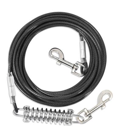 Yard Leash For Dogs with Shock Absorbing 3-15m Yard Leash Tie Out Leashes Tie Out Cables For Dogs Yard Leash (Black 15m) 15m Black - Buy Online on GoSupps.com