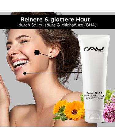 RAU Balancing & Mattifying Face Gel with BHA - Oily Skin Care for Pimples & Blackheads - 2.54 FL oz - Effective Night Treatment for Blemishes - Buy Online on GoSupps.com