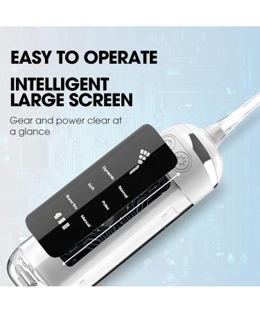 Portable Water Flosser - Rechargeable Oral Irrigator with 6 Modes & 4 Nozzles - Ideal for Gums Teeth Braces - Effective Plaque Remover (White - Buy Online on GoSupps.com