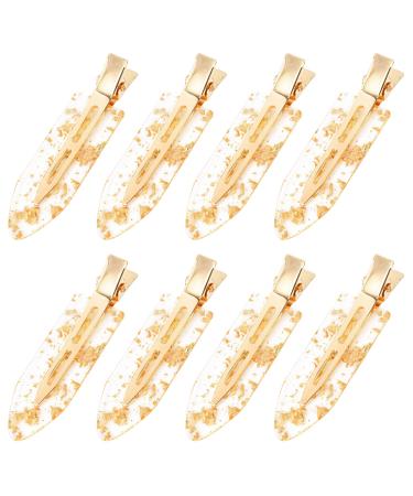 8PCS No Bend Hair Clips Bride No Crease Hair Clips Gold Glitter Makeup Creaseless Hair Clips Styling Hair accessories for Bridesmaid Women Girls Glitter hair clips
