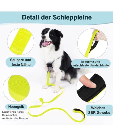 X XBen Waterproof Dog Tow Lines - 3m to 30m Rubberized Training Leashes with Lockable Carabiner | Neon Yellow for Small to Medium Dogs - Buy Online on GoSupps.com