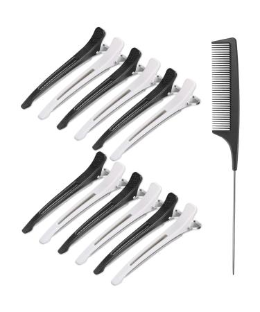 Pack of 12 hair clips sectioning clips hairdressing hair clips hair clips with silicone band hair clips hairdressing supplies with comb hairdressing accessories