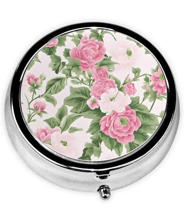 Floral Mini Round Pill Box - 3 Compartment Travel Organizer | Portable Medicine Case for Home & Office - Buy Online on GoSupps.com
