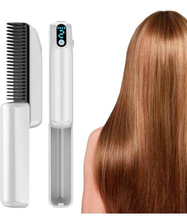 Small Hot Comb - Electric Hair Straightener Brush | Fast Heating 30s Rechargeable 1800mAh Negative Ion Technology LED Display for Wigs - International Shipping Available - Buy Online on GoSupps.com
