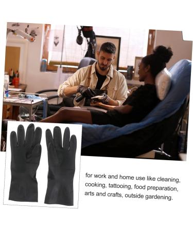 Healeved 6 Pairs Black Gloves Reusable Hair Coloring Gloves Hair Salon Gloves Hair Dye Man Medium Lx2pcs - Buy Online on GoSupps.com