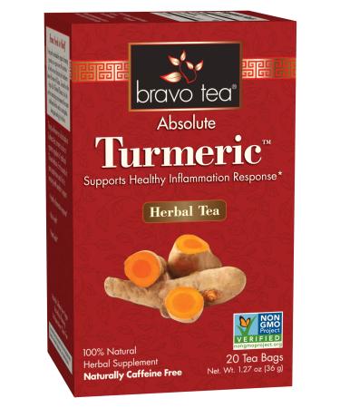 Bravo Teas & Herbs Tumeric Tea, Caffeine Free, 20 Tea Bags (PL689535) Turmeric
