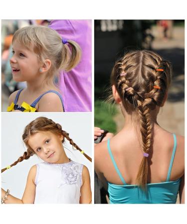 FiHodone 200 Small Hair Ties for Girls - 2cm Soft Rubber Braid Bands | Mini Colored Hair Jewelry (Yellow & Pink) - Perfect for Children - Buy Online on GoSupps.com