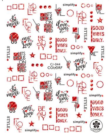 9 Sheets Valentines Day Nail Art Stickers Decals Self-Adhesive Love Rose Flowers Red Black Nail Supplies Nail Art Design Decoration Accessories - Buy Online on GoSupps.com