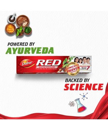 FG Dabar's Red Toothpaste - 800g (200gx4) | Fluoride Free | Ayurvedic Herbal Formula for Bad Breath Cavity Protection & Plaque Removal | Whole Mouth Health - Buy Online on GoSupps.com