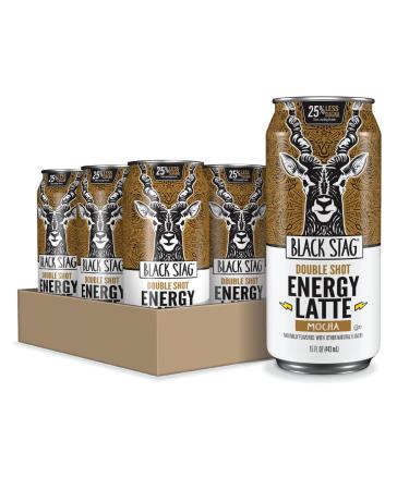 Black Stag Double Shot Energy Latte, Mocha Flavored, Ready to Drink, 12 Pack - 15oz Cans