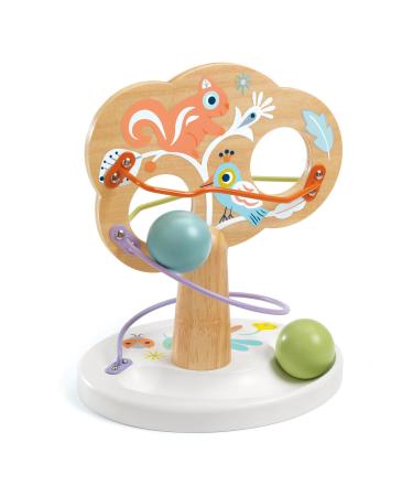 DJECO 36122 Baby white BabyTree animals teething rings