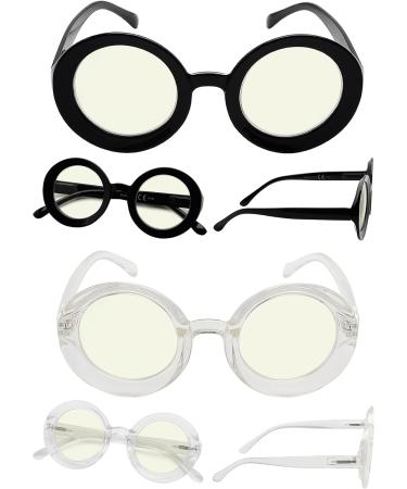 LUR Blue Light Blocking Reading Glasses for Women - 4 Pack Round Computer Readers +3.00 | Stylish & Comfortable Mix Colors - Buy Online on GoSupps.com